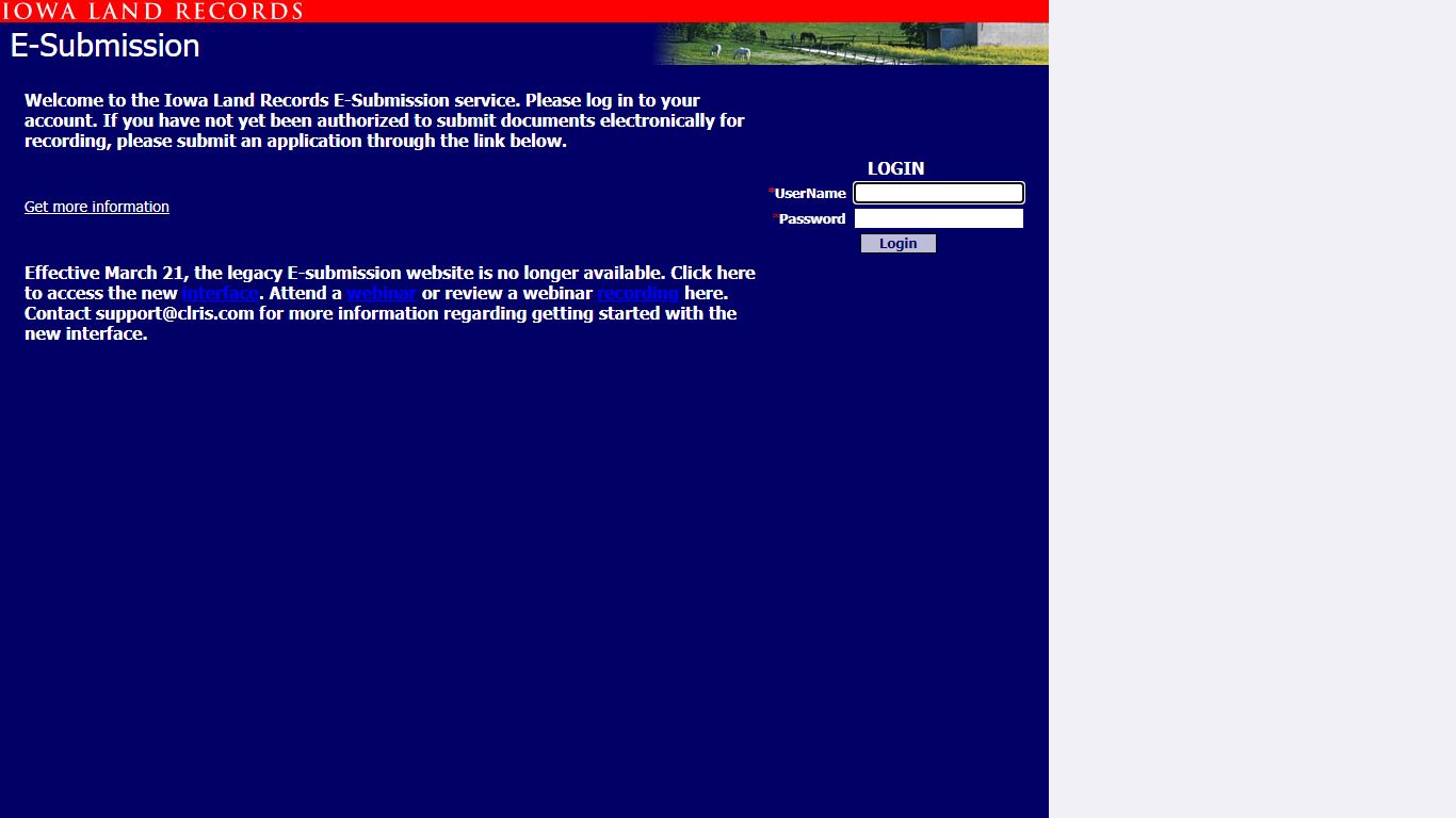 Welcome to Electronic Submission - Iowa Land Records